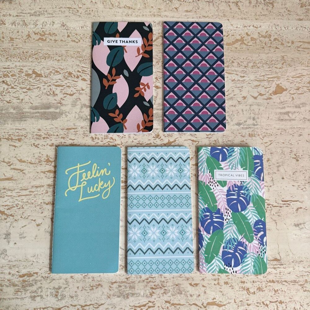 Five May Designs “skinny”notebooks- blue and green tones Travelers notebook, jou